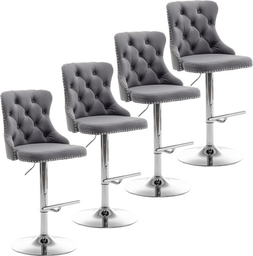 Velvet bar stools set 4 - of,